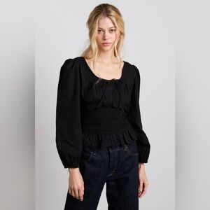 NWT Damson Madder Embroidered Nola Blouse in Black UK 18 / US 14